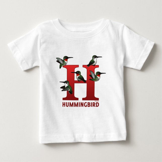 Camiseta De Bebé H es para Hummingbird (Anverso)