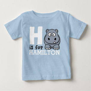 Camiseta De Bebé H está para el nombre del hipopótamo y de los