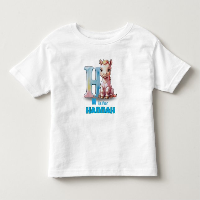 Camiseta De Bebé H is for Hannah – Custom Toddler Shirt (Anverso)