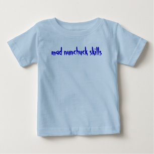 Camiseta De Bebé habilidades enojadas del nunchuck