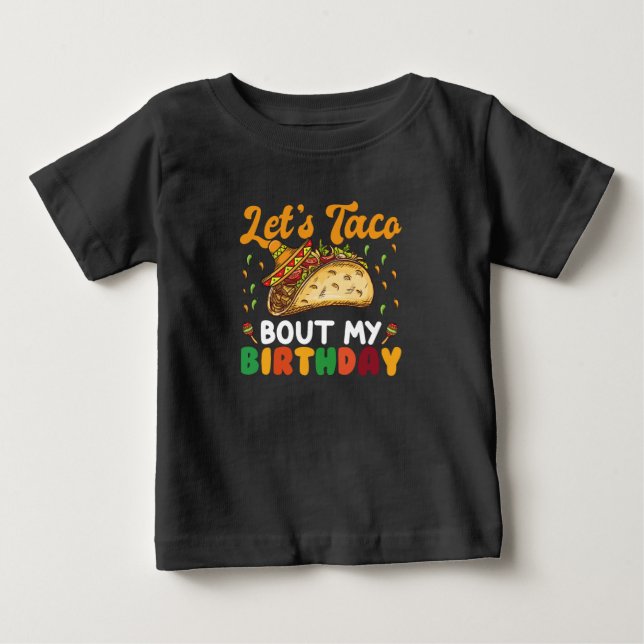 Camiseta De Bebé Hablemos De Taco Sobre Mi Cumpleaños Fiesta Cinco  (Anverso)