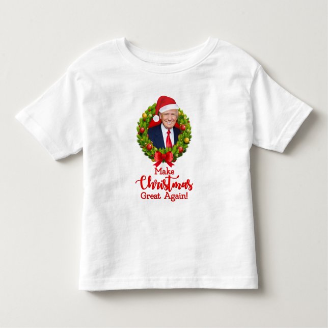Camiseta De Bebé Hacer grandes a los Navidades de nuevo Trump regal (Anverso)