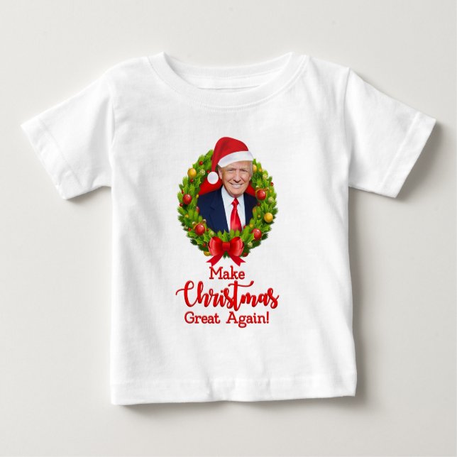 Camiseta De Bebé Hacer grandes a los Navidades de nuevo Trump regal (Anverso)