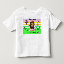 Camiseta De Bebé Hada de Cumpleaños y Mariposas Edad y Nombre
