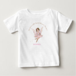 Camiseta De Bebé Hada Esparkle Pelo Oscuro Cute Bebé Rosa Camiseta