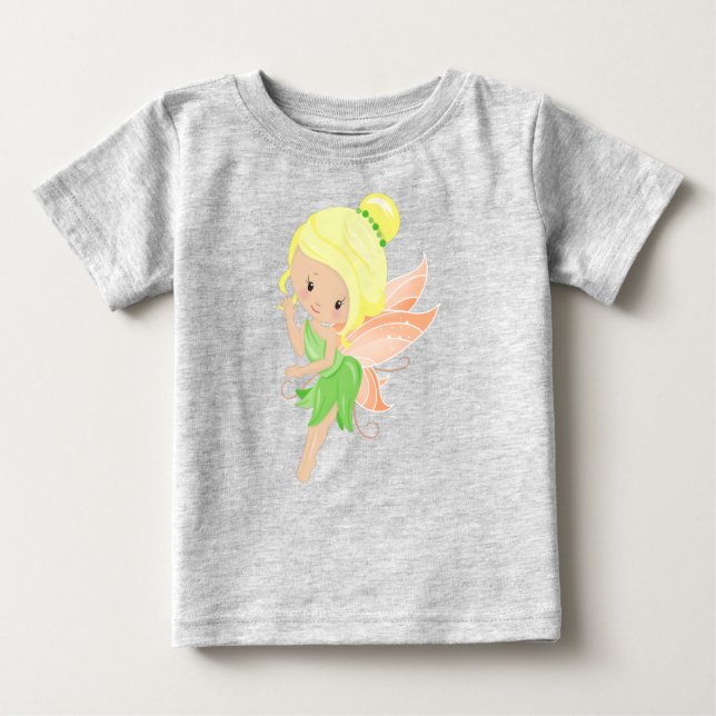 Camiseta De Bebé Hada Forestal, Hada Mágica, Hada Cuta, Pelo Blondo (Anverso)