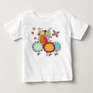 Camiseta De Bebé Hada Jardín Con Flores