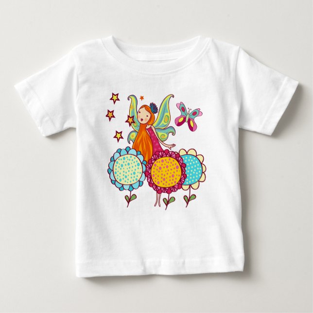 Camiseta De Bebé Hada Jardín Con Flores (Anverso)