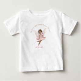 Camiseta De Bebé Hada Sparkle Cute Rosa Pelo Oscuro Bebé Camiseta