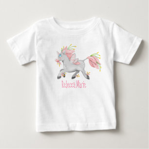 Camiseta De Bebé Hada Unicornio de Flor Preciosa con Orquídeas