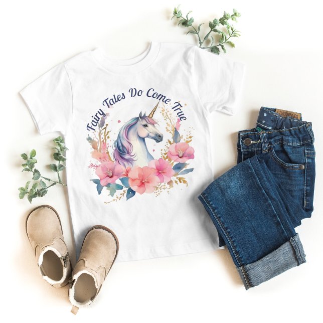 Camiseta De Bebé Hadas de unicornio floral (Subido por el creador)