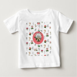 Camiseta De Bebé Hadas Floral Rosa Hongo Castillo de Hadas Monogram
