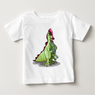 Camiseta De Bebé Hadrosauro Femenino Con Una Muñeca.