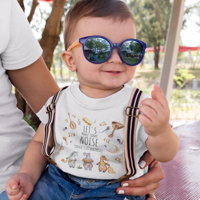 Camiseta De Bebé ¡Hagamos Ruido! Animales Africanos Cumpleaños 1 añ (Subido por el creador)