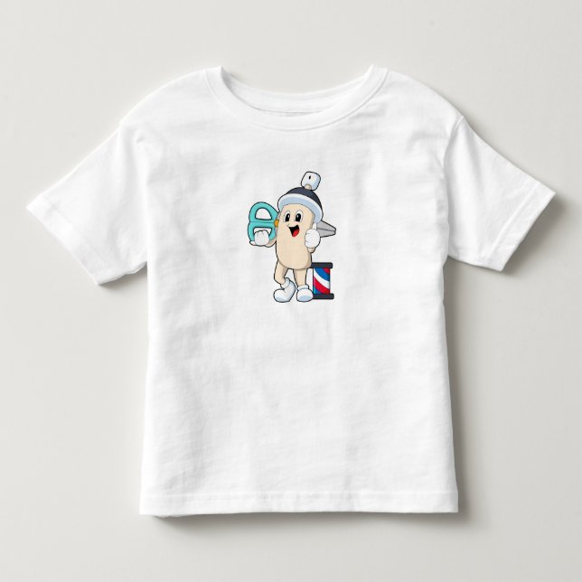 Camiseta De Bebé Hairspray como peluquero con tijeras (Anverso)