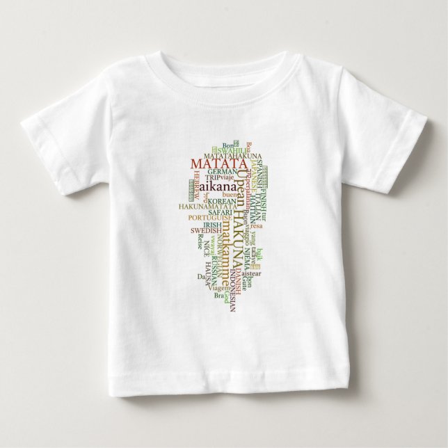 Camiseta De Bebé Hakuna Matata Global Word Cloud Art (Anverso)
