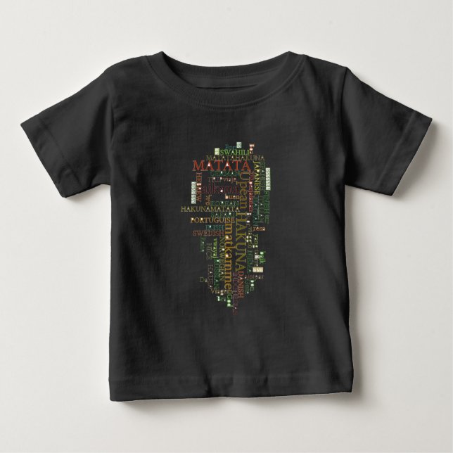 Camiseta De Bebé Hakuna Matata Global Word Cloud Art (Anverso)