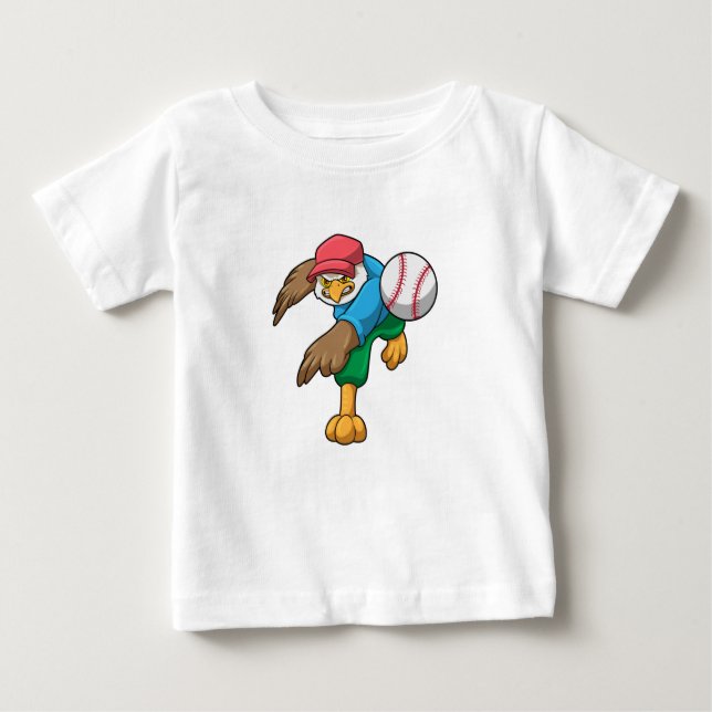 Camiseta De Bebé Halcón en el béisbol con bate de béisbol (Anverso)