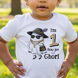 Camiseta De Bebé Halloween 1er cumpleaños Divertido un fantasma Bou