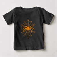 Halloween Araña Naranja Espantosa y Telaraña
