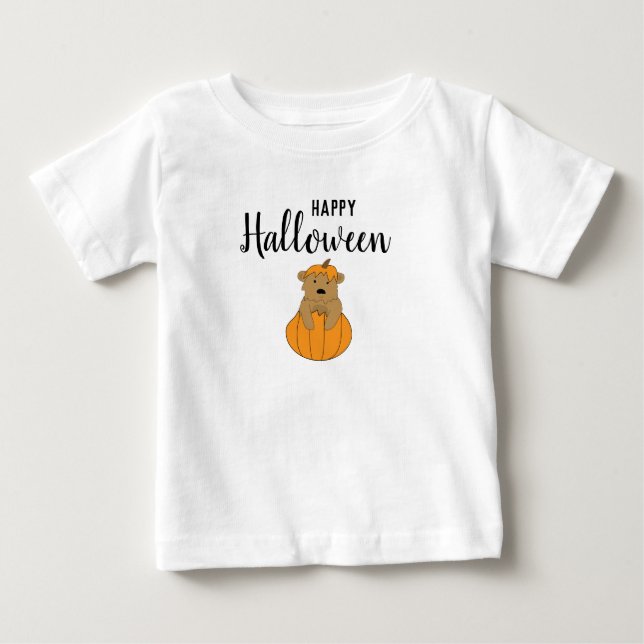 Camiseta De Bebé Halloween Bear Pumpkin Kid (Anverso)
