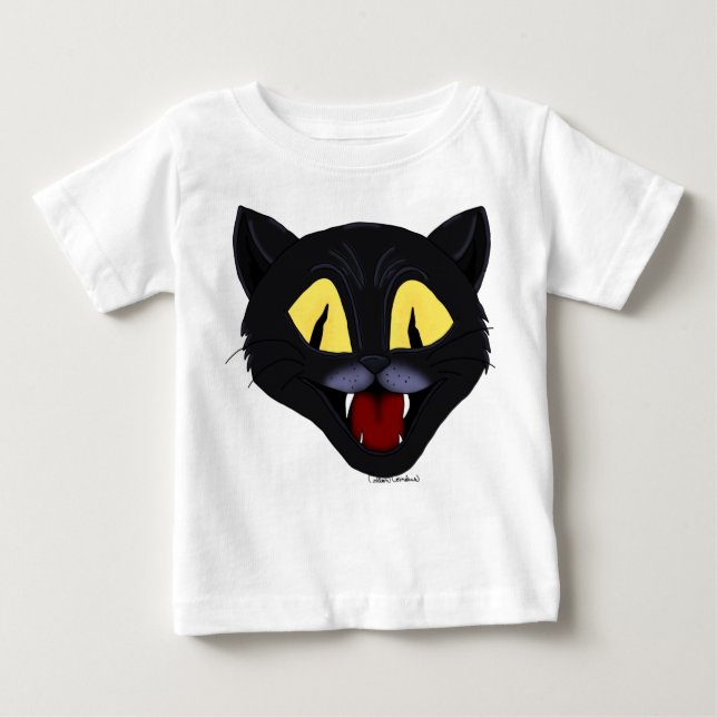 Camiseta De Bebé Halloween Black Cat  (Anverso)