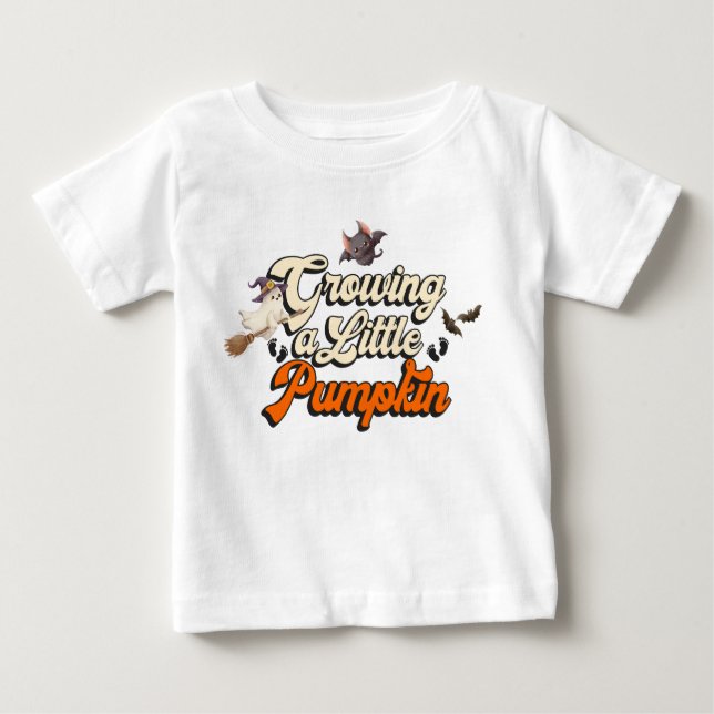 Camiseta De Bebé Halloween Bruja linda y elementos fantasmales (Anverso)