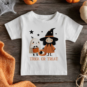 Camiseta De Bebé Halloween, bruja malhumorada y fantasma