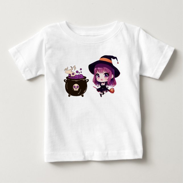 Camiseta De Bebé Halloween/bruja/otoño/octubre (Anverso)