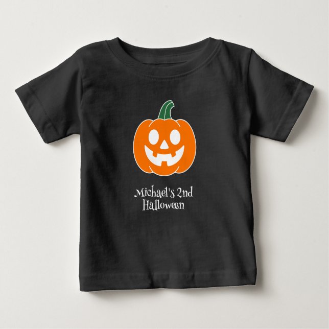 Camiseta De Bebé Halloween Calabaza Niño (Anverso)