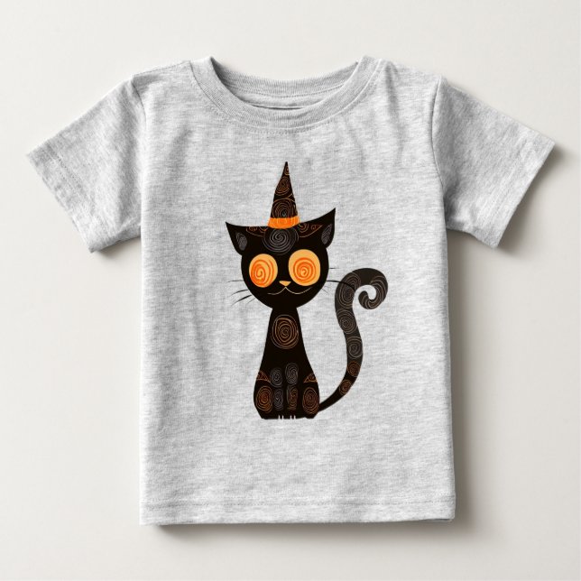 Camiseta De Bebé Halloween/cat/fall/whimsical (Anverso)