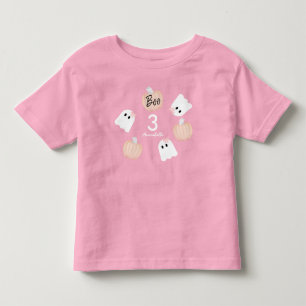 Camiseta De Bebé Halloween Chica fantasma Calabaza cumpleaños rosad
