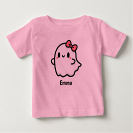 Camiseta De Bebé Halloween con nombre personalizado de fantasma de 