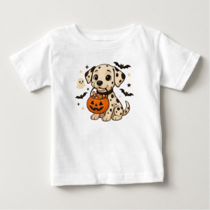Camiseta De Bebé Halloween Dalmatian Dog Trick or Treth