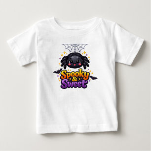 Camiseta De Bebé Halloween de Araña Dulce y Espeluznante