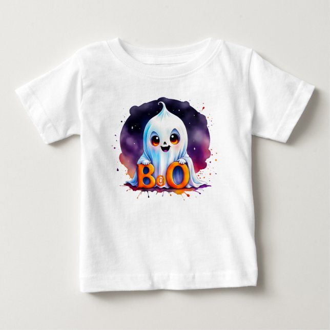 Camiseta De Bebé Halloween de boo para bebé, Halloween para niños (Anverso)