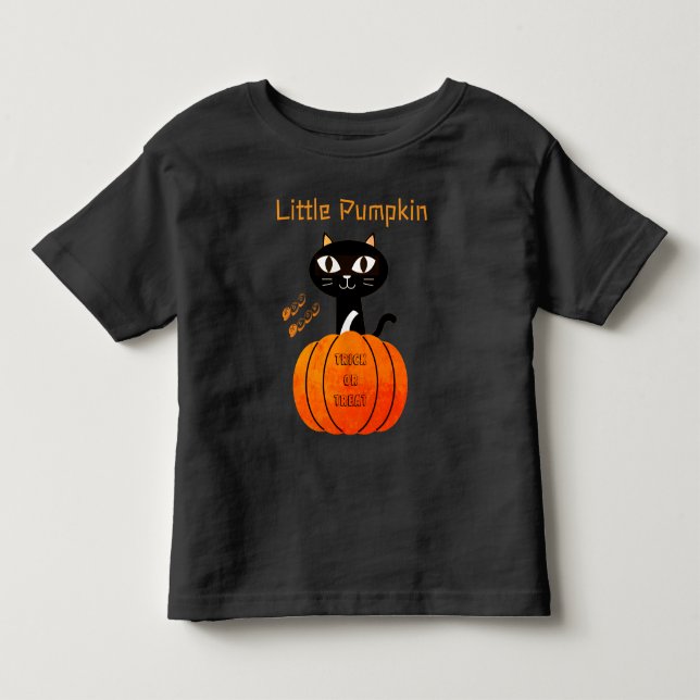 Camiseta De Bebé Halloween de calabaza de gato con sabor a naranja  (Anverso)