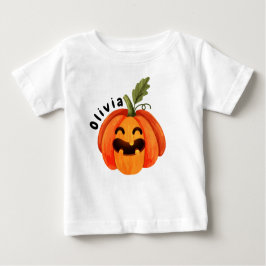 Camiseta De Bebé Halloween de calabaza pequeña personalizada
