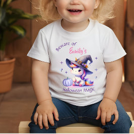 Camiseta De Bebé Halloween de Chicas unicornios con nombre