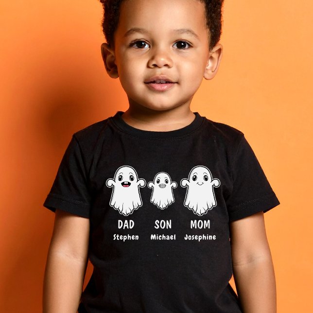 Camiseta De Bebé Halloween De La Familia Fantasma De 3 Personas (Disclaimer: This image is a digital mockup.)