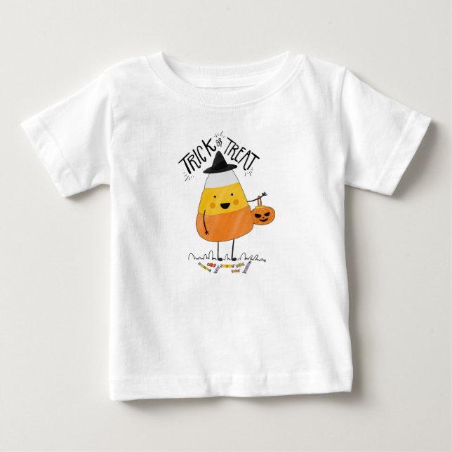 Camiseta De Bebé Halloween de maíz dulce o truco | Body (Anverso)