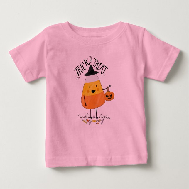 Camiseta De Bebé Halloween de maíz dulce o truco | Bodysuit (Anverso)