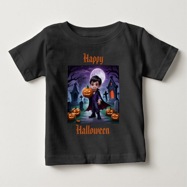 Camiseta De Bebé Halloween de pequeños vampiros (Anverso)