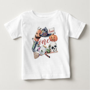 Camiseta De Bebé Halloween de primer cumpleaños personalizado Romp