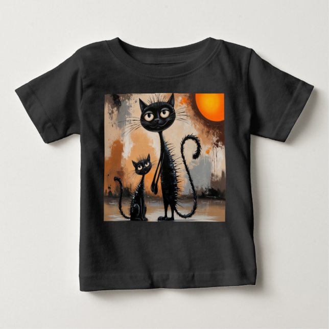 Camiseta De Bebé Halloween del gato grande (Anverso)