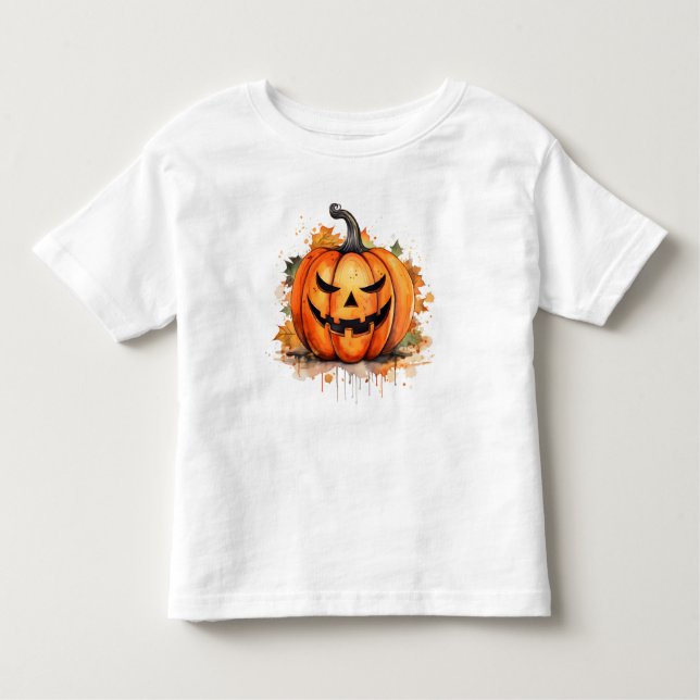 Camiseta De Bebé Halloween del otoño de Jack-o-lantern (Anverso)
