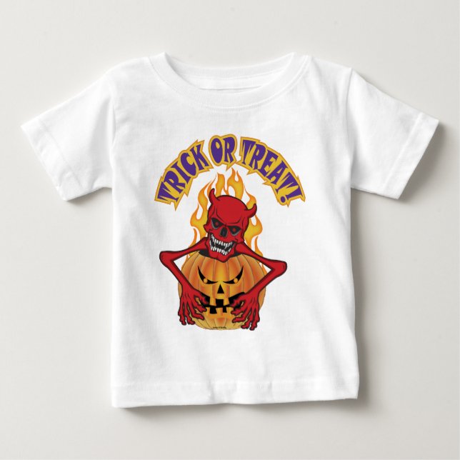 Camiseta De Bebé Halloween Devil Skul (Anverso)