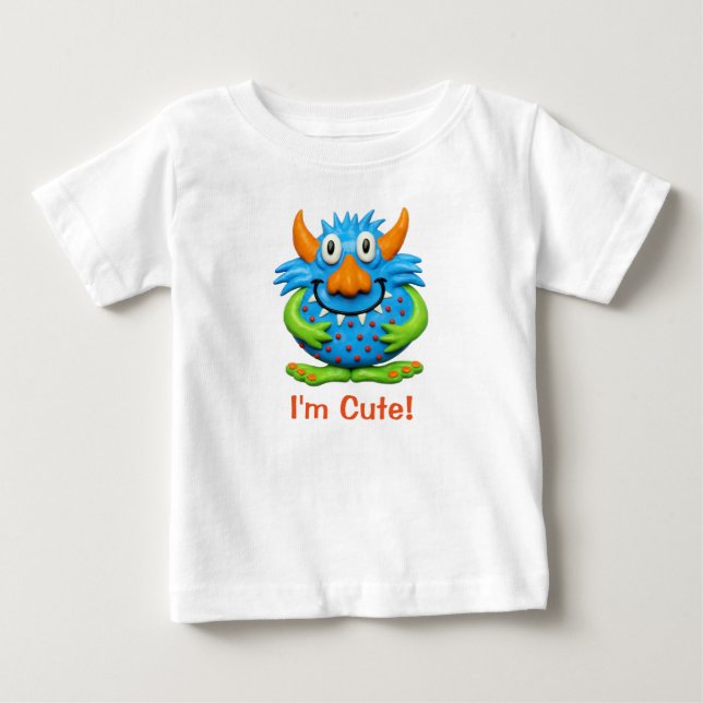 Camiseta De Bebé Halloween, dulce monstruo visto, bebé lindo (Anverso)