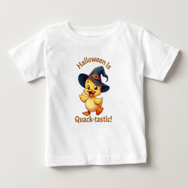 Camiseta De Bebé ¡Halloween Es Quack-tastic! Cuto (Anverso)