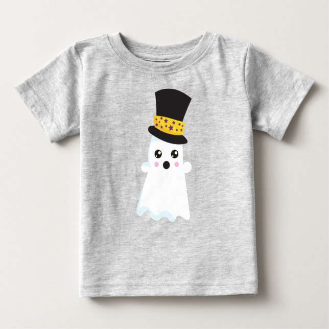 Camiseta De Bebé Halloween, Fantasma, Gorra, Boo, Truco O Tratamien (Anverso)